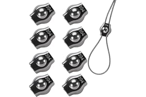 GOALMAD 8PCS 1/8 Inches M3 Stainless Steel Wire Rope Cable Clip Clamp, M3 Simplex Single Bolt Wire Rope Clips for 1/8" Wire Rope
