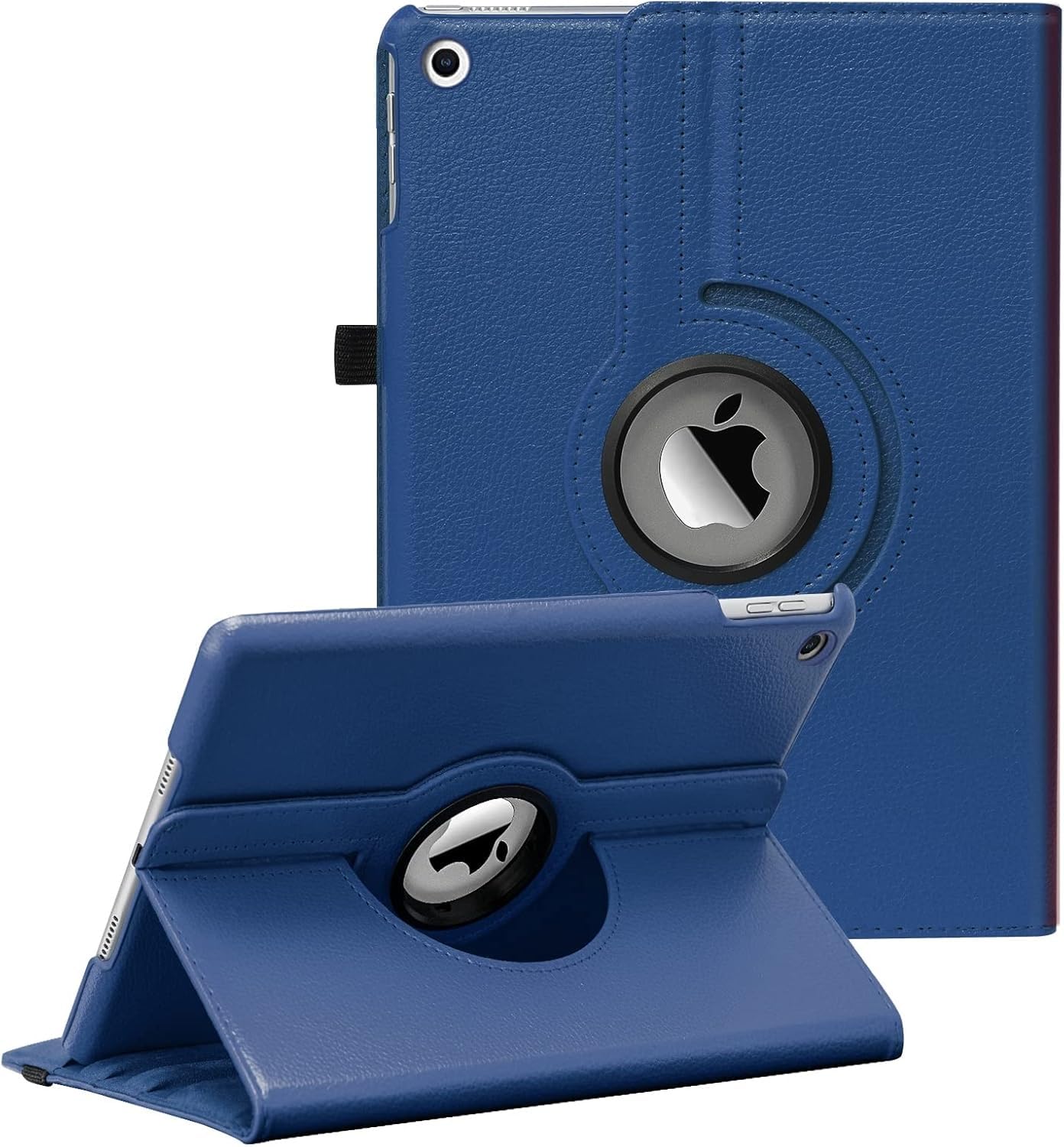 WorldBiz Case for iPad 10.2 inch Fit 9th Generation 2021 / 8th Generation 2020 / 7th Generation 2019-360 Degree Rotating Case Cover For iPad 10.2'' With Auto Sleep Wake (Dark Blue)