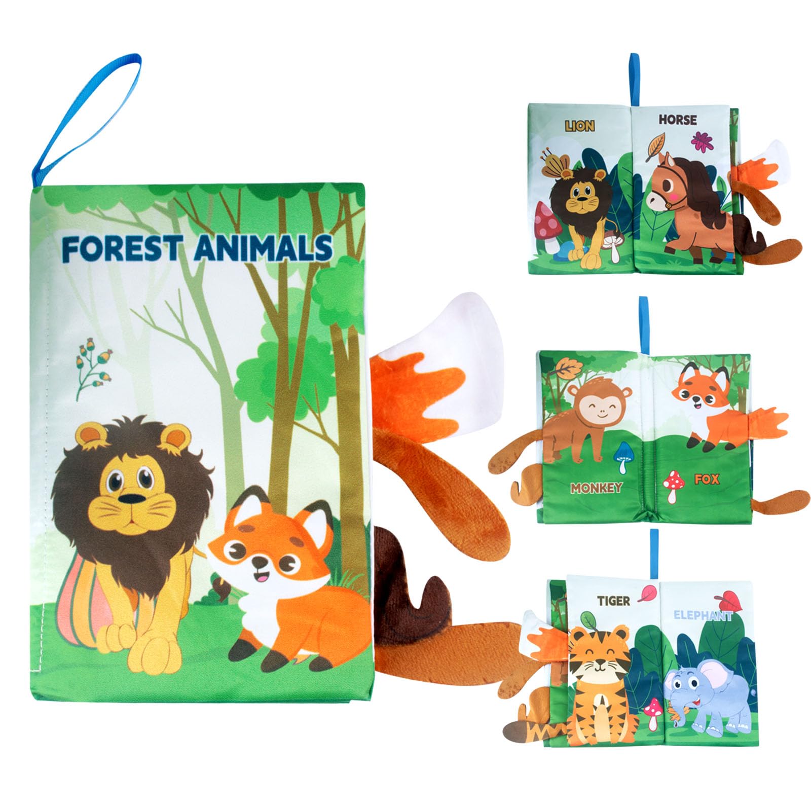 SSKHE Baby Books 0-12 Months Soft Sensory Cloth Book Sensory Baby Toys for Babies High Contrast Fabric Touch Feel Crinkle Book for Boys Girls Newborn Early Learning Stroller Toy