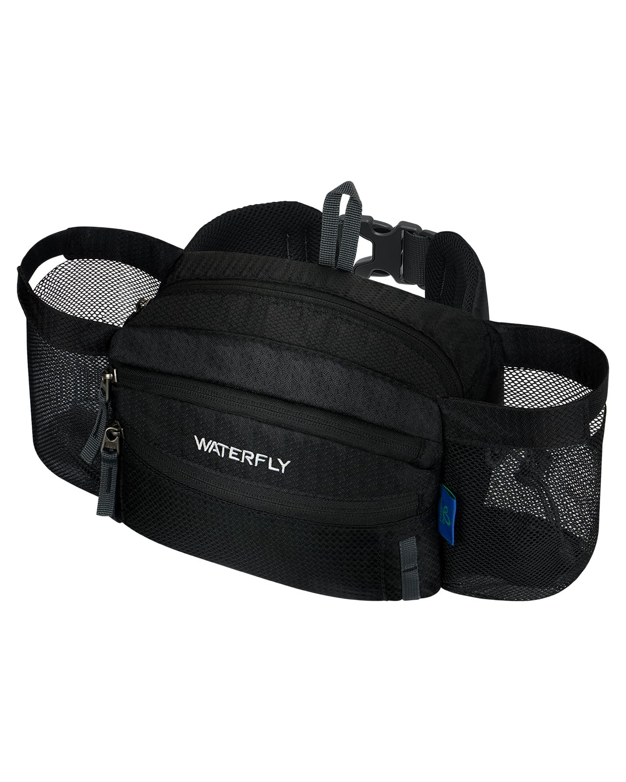 Photo 1 of WATERFLY Fanny Pack Waist Bag: Waist Pack for Women Men with Two Water Bottle Holder Hiking Fanny Pack for Running Walking DogWalking Travel Cycling