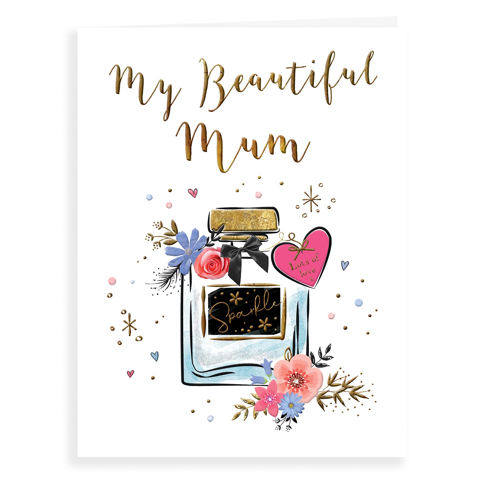 Piccadilly Greetings Luxury Beautiful Contemporary Birthday Card Beautiful Mum - 8 x 6 inches - Koko Designs, K70023