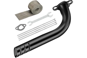 XIKOBY Upgrade Header Exhaust Pipe Kit for Predator 212cc 196cc 6.5HP GX160 GX200 Coleman Mini Bike BT200X CT200U CT200U-EX KT196 Go Kart Baja Warrior MB200 Axis M200 Non Hemi Engine Performance Parts