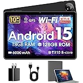 Tablet 10 Inch,Android 15 Tablets,18GB+128GB,1TB Expand,Widevine L1 Compatible Octa-Core Tablet with WiFi 5, 6000mAh, T310 CP