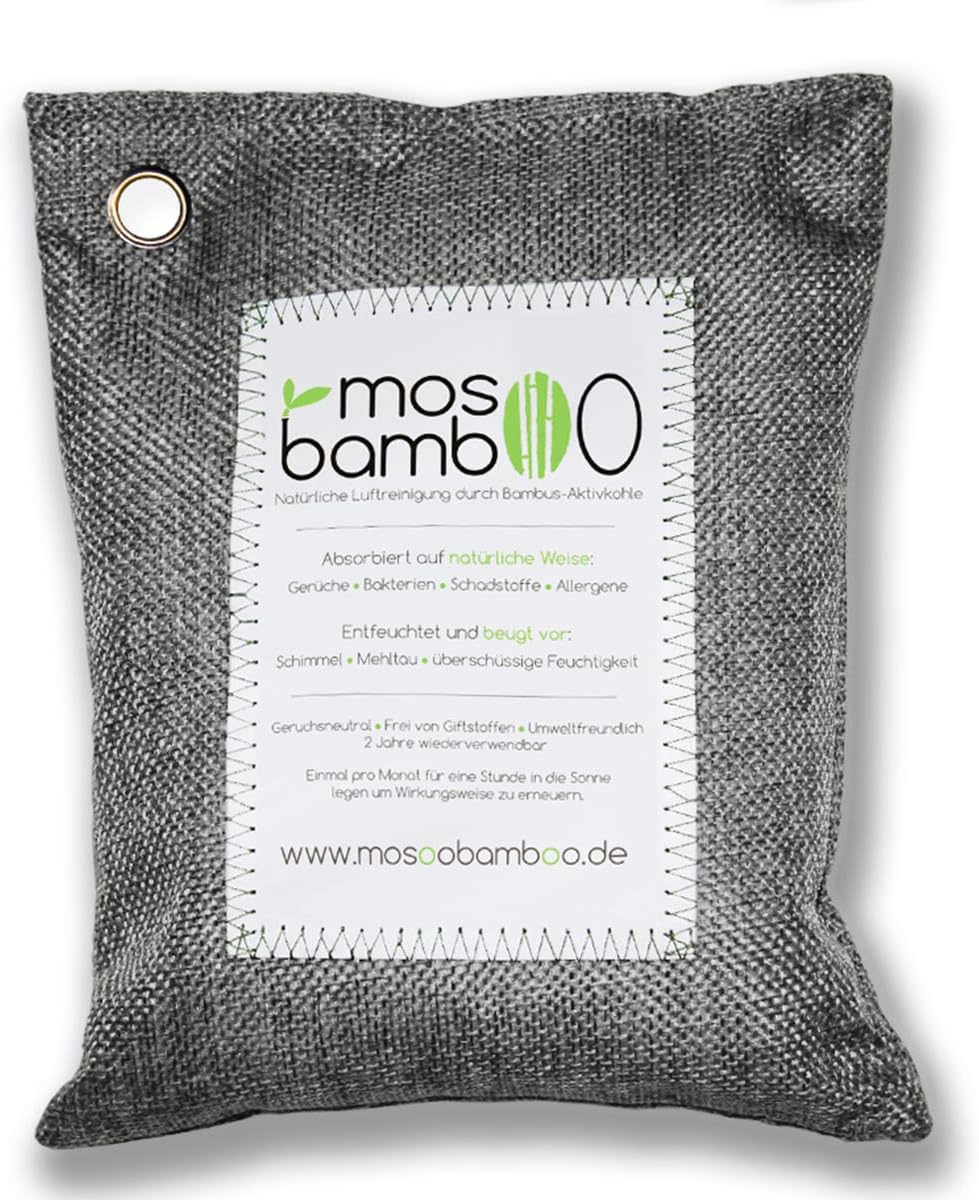 mosoobamboo ยปcleanAirยซ 250g | The Original Natural Bamboo Air freshener Bag Air purifiers & Dehumidifier bamboo Activated carbon Air Cleaner car dehumidifier Reusable Removes Odors & Allergens