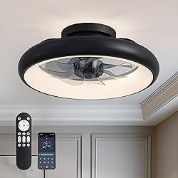LUDOMIDE Ceiling Fan with Lights, 15" Flush