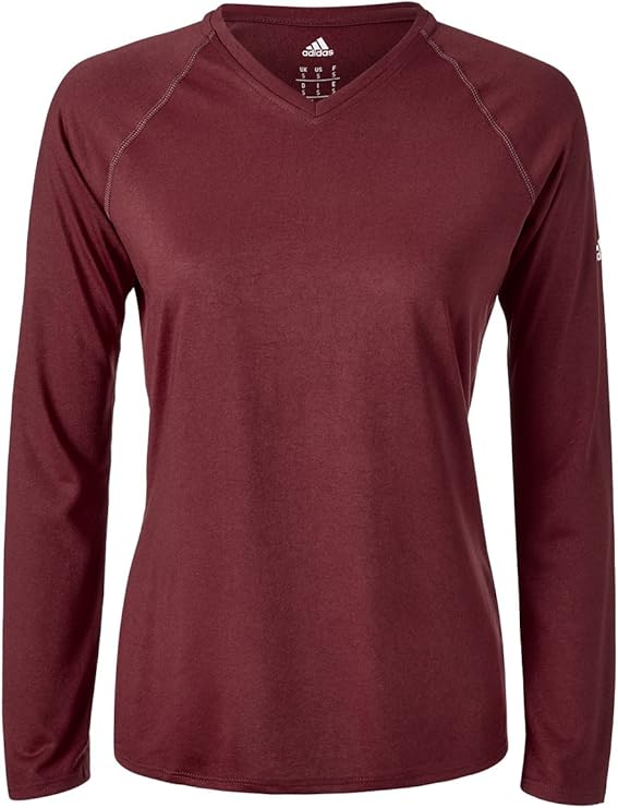 adidas Climalite Womens Long Sleeve Training Tee XS Maroon