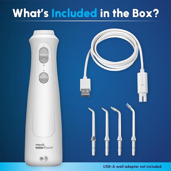 WATERPIK CORDLESS PEARL RECHARGEABLE PORTABLE WATER FLOSSER FOR TEETH, GUMS, BRACES CARE AND TRAVEL WITH 4 FLOSSING TIPS – ADA ACCEPTED, WF-13 WHITE, PACKAGING MAY VARY