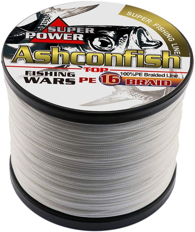 AshconfishBraided Fishing Line- 16 Strands Super Strong PE Fishing Wire-100M/109Yards-300M/328Yards-500M/547Yards -20lb 30lb to 500lb- Abrasion Resistant- Zero Stretch-Small Diameter-Multiple Colors