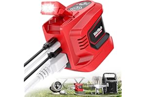 200W Power Inverter for Milwaukee 18V, VoLtTech Battery Inverter 18V to 110V-120V, Phone Charger USB Charger Adapter Power Adapter with 2 USB Ports & 1 Type-C & 1 AC Outlet (No Battery)