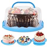 VGOODALL Cake Carrier with Lid, 12 inch Blue Round