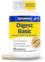 Enzymedica Digest Basic, Digestive Enzymes for Sensitive Stomachs, Offers Fast-Acting Gas & Bloating Relief, 90 Count