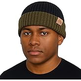 PolarWool™ L/XL/XXL Merino Wool Waffle Fisherman Beanie Watch Cap Dual-Layer 2 Styles Warm Winter Knit Hat for Men Women