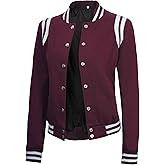 Decrum Varsity Jacket Women – Fashion Trendy Casual Highschool Baseball Letterman Style Womens Bomber Jackets