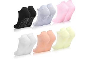 ZXOLDZX 6 Pairs Womens Pilates Socks Non Slip Yoga Socks with Grips Barre Hospital Athletic Socks for Women