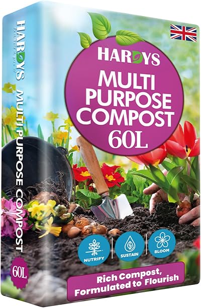 Hardys 60L Multi Purpose Compost Potting Seed Soil Indoor Outdoor