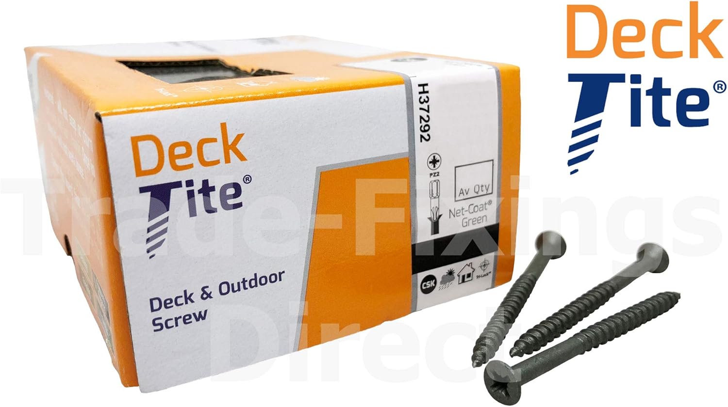 Box of 200 4.0 X 40MM Genuine DeckTITE® DECKING Screws Outdoor