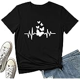BLACKMYTH Women Cute Graphic Tees Cotton Butterfly T-Shirts