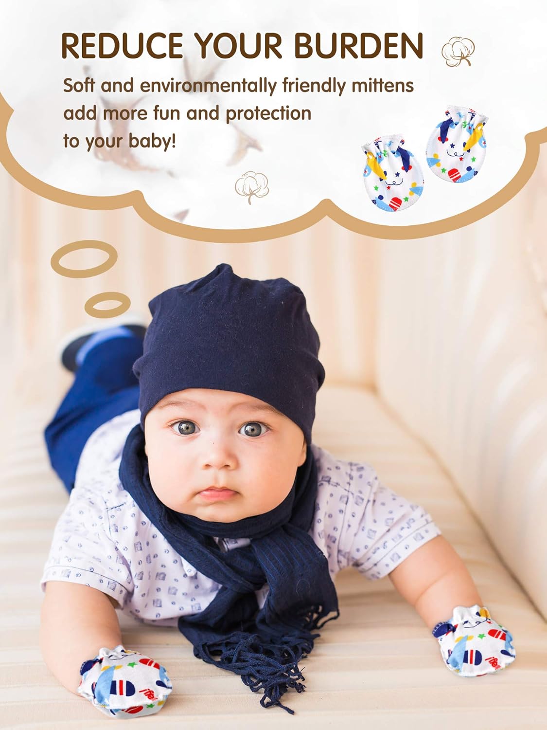 Newborn Baby Mittens No Scratch Baby Gloves Unisex Baby Gloves for 0-6 Months Baby Boys Girls (20 Pairs): Clothing