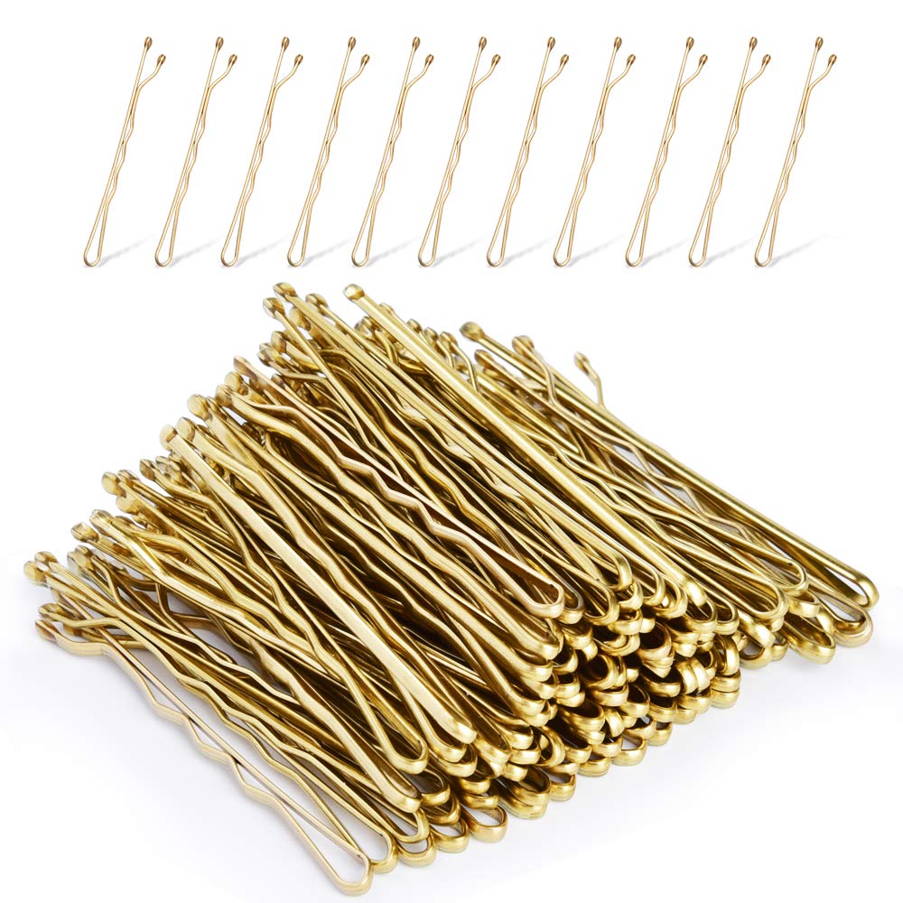 Blonde Bobby Pins, MORGLES 120 Pcs Hair Pins Hair Grips Blonde for Women with Box(5 cm/2Inches)