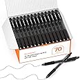 Shuttle Art Black Gel Pens, 70 Pack Retractable Medium Point Rollerball Gel Ink Pens Smooth Writing with Comfortable Grip for Office School Home Work