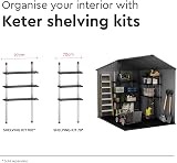 Keter Darwin 6x8ft Apex Grey Garden Shed Evotech+ Wood Look Double Door All view 7