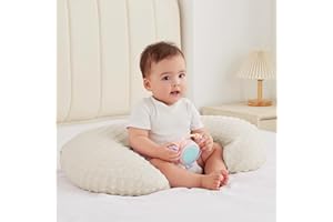 ANHEBEIBEI Nursing Pillow for Bottle and Breastfeeding, Ergonomic Comfort Nursing Essentials for Mom and Baby, Feeding Support Pillow with Removable Cover, Easier and Healthier Nursing (Fog)