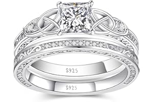 YARESUL Vintage Celtic Knot Women's Engagement Ring Sets 925 Sterling Silver/14K Gold Plated Stackable Wedding Bands Rings AAAAA Cubic Zirconia Women Bridal Sets Wedding Ring Band Width 1.8mm Size 5-9