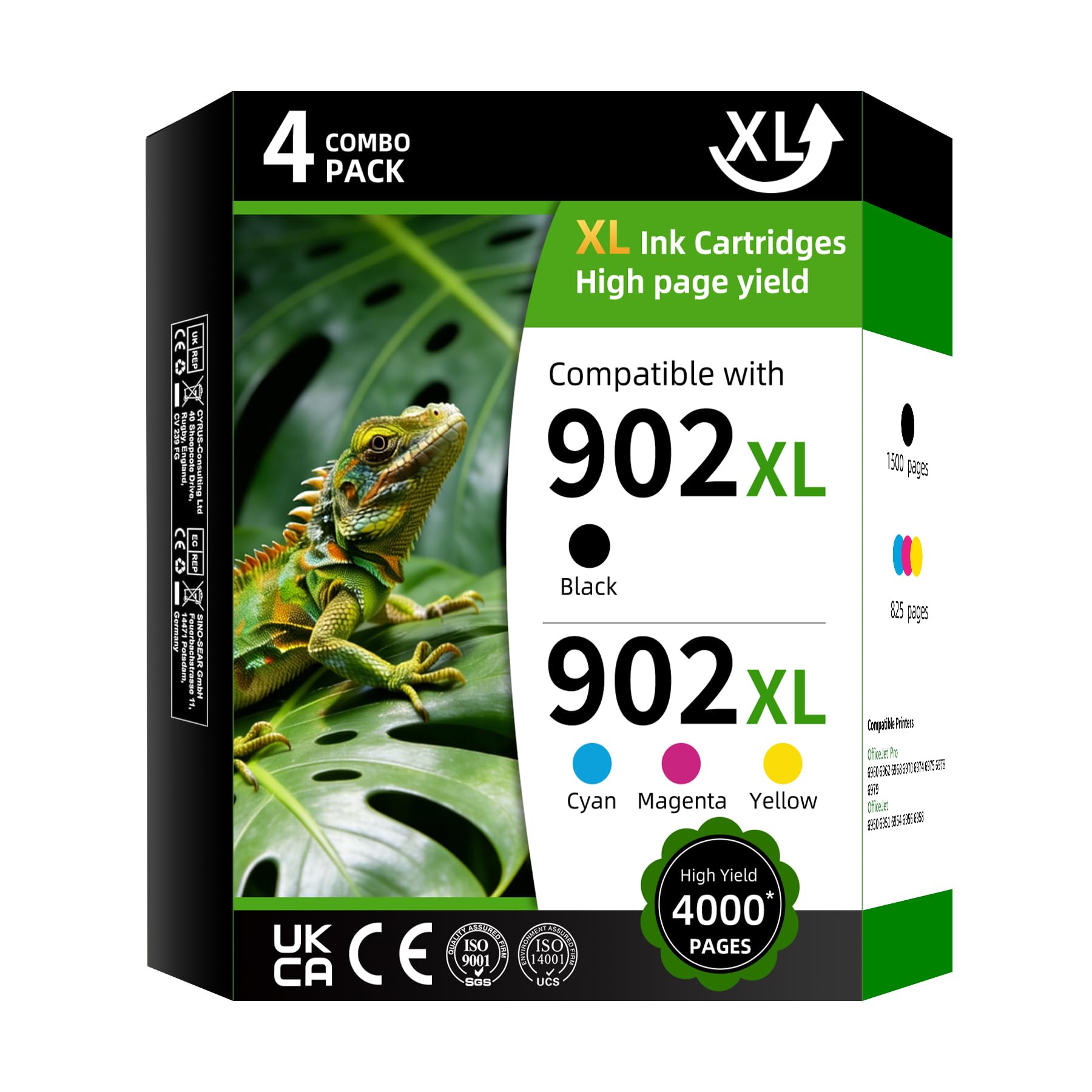 Photo 1 of Repeka 902XL High Yield Ink Cartridge Replacement for HP902XL HP902 902 XL Combo Pack Compatible with HP OfficeJet Pro 6960 6962 6968 6970 6974 6975 (Black Cyan Magenta Yellow 4 Pack)