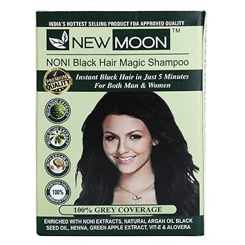 New Moon ( Pack of 20 ml 20 pcs) Herbal Black Hair Magic Shampoo Hair color - color hair with in 5 minutes