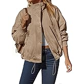 Tankaneo Womens Fleece Lined Cropped Jackets Full Zip Oversized Casual Coats Winter Warm Outerwear Overcoats