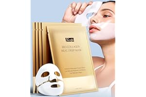 SRRIPO Radiant Glow Collagen Face Mask - Real Deep Overnight Face Masks Skincare with Hyaluronic Acid, Galactomyces Ferment & Vitamin E, Facial Mask for Hydrating, Firming, Plumping & Anti-Aging - 34g x 5ea