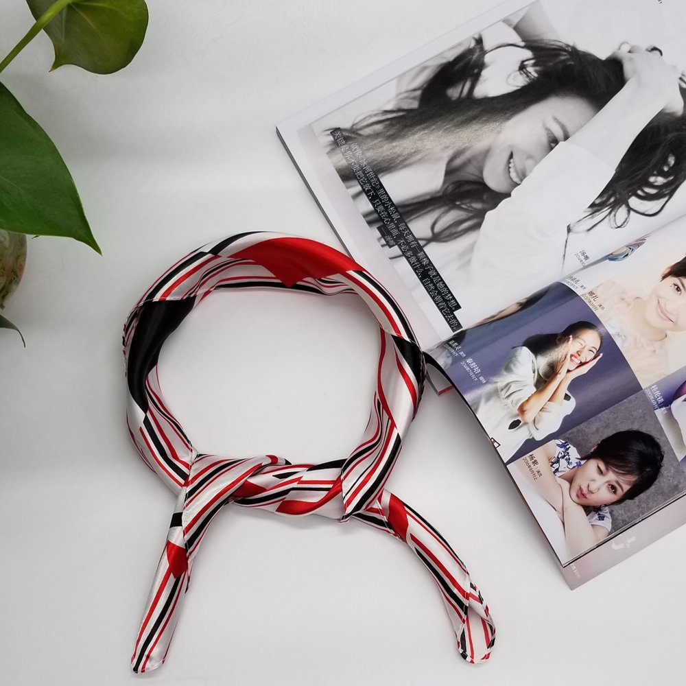 WOWOscarf Scarves Vintage Elegant Designs Silk Satin Feel Ladies Small