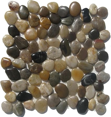 Mixed Natural River Rock Pebble Tile 10 Sq Ft Limestone Tiles