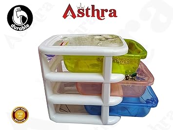 Asthra Multipurpose Plastic Modular 3 Drawer System Storage
