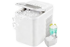 Countertop Nugget Ice Maker with Self-Cleaning, 22 lbs/24 Hrs,for Home Camping