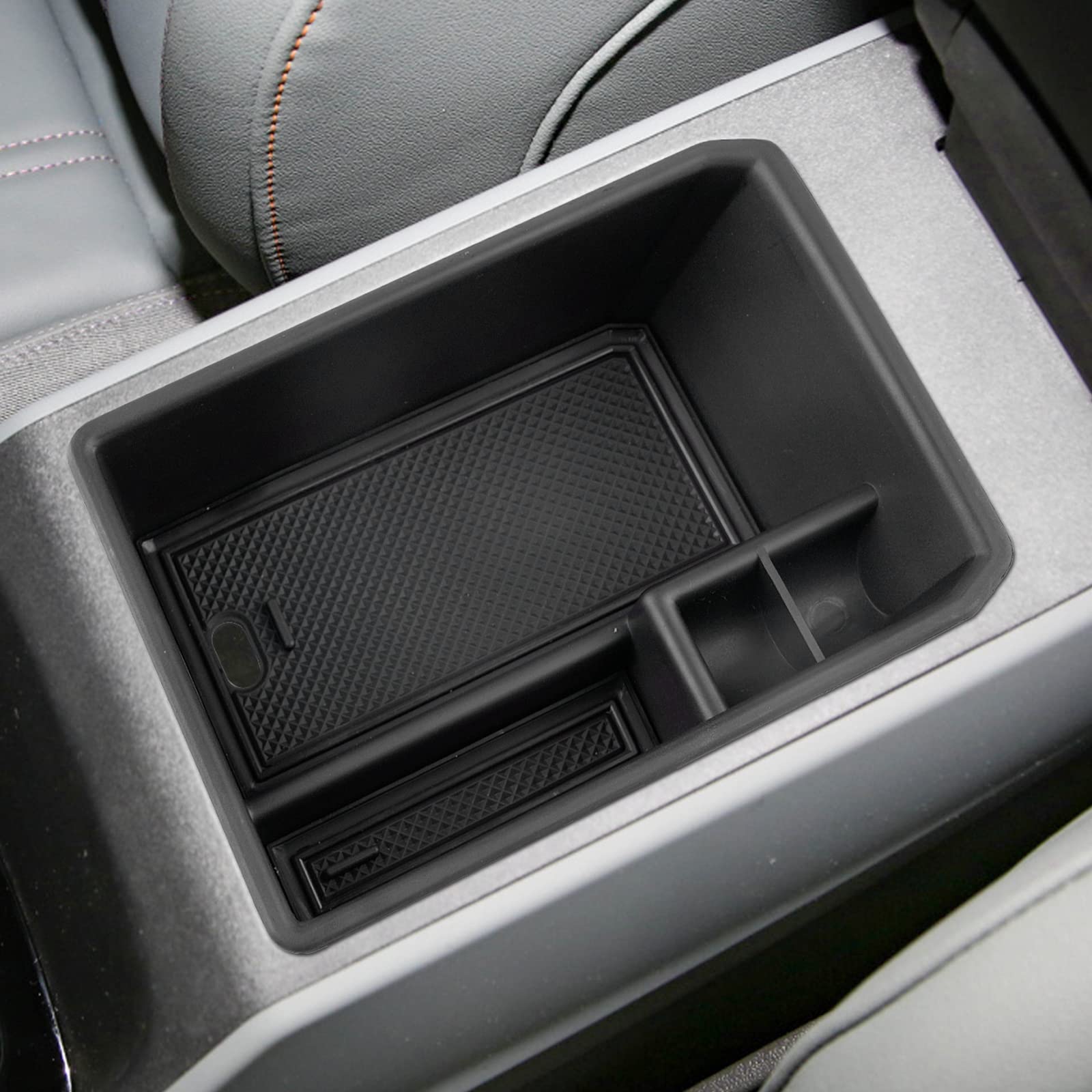 Photo 1 of SHAOHAO for 2023 2024 Audi Q4 e-Tron Console Organizer Tray for 2023 2024 Audi Q4 e-Tron Premium/Premium Plus/Prestige Console Tray Armrest Insert Box Tray Q4 e-Tron Q5 e-Tron 2023 2024 Accessories