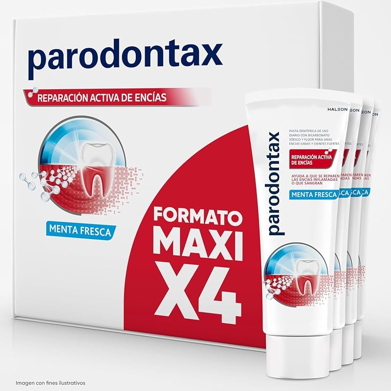 Parodontax pasta de dentes reparação ativa de gengivas inchadas que sangram, sabor menta fresca, embalagem 4x75 ml