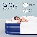 Vivo Technologies Luxury High Raise Flocked Double Air Bed with Built-In Pump view 2