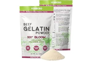 Yerbero - Premium Unflavored 300° Bloom Beef Gelatin Powder 8oz (226g) | Thickening Agent | Grenetina en Polvo Sin Sabor | Swiftly Solidifies, Stabilizes, and Enhances for Culinary & Baking Endeavors.