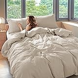 Shilucheng 100% Linen Queen Duvet Cover Set, Luxury