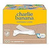Charlie Banana Baby Disposable Cloth Diaper Liners and Baby Wipes, Unscented, 100 Count Pack