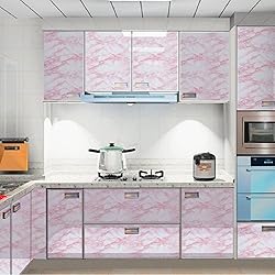 practicalWs 23.6in ×118in White Pink Marble