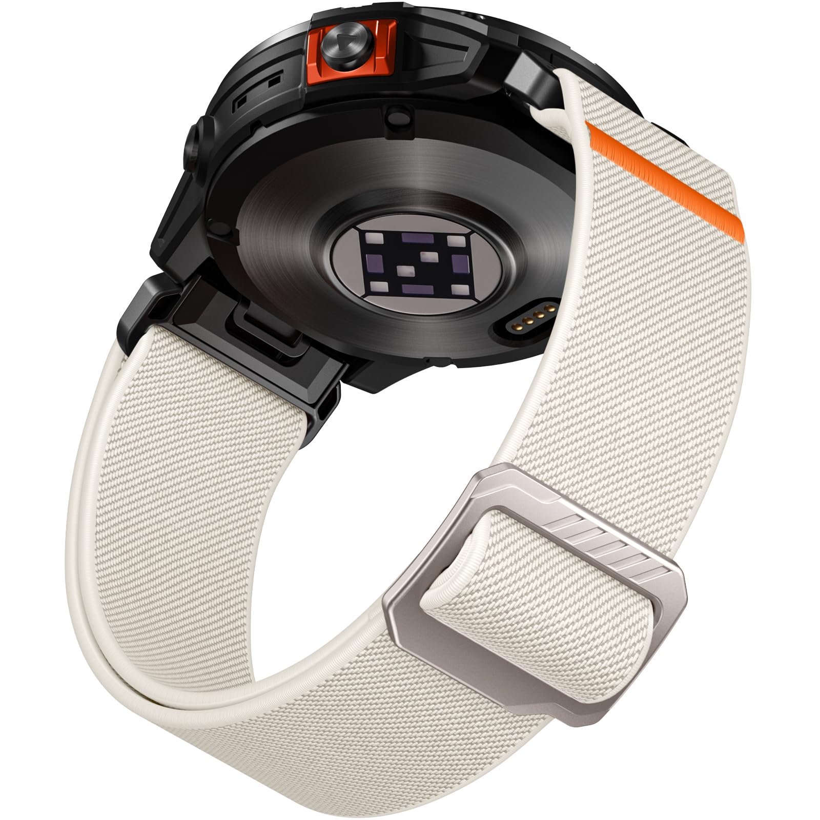 Laffav Compatible with Garmin Fenix 6X Pro Strap/Fenix 6X/Fenix 7X Pro/Fenix 7X Strap, Nylon Stretchy 26mm QuickFit Strap for Garmin Fenix 5X/Plus/Instinct 2X Solar/Epix Pro Gen 2, Starlight