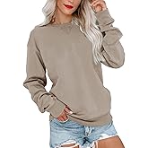 Bingerlily Womens Casual Long Sleeve Sweatshirt Crew Neck Cute Pullover Relaxed Fit Tops