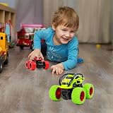 m zimoon Monster Trucks 2 Pack Pull Back Cars 360° Off-Road Green Red view 6