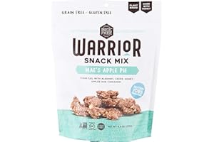 BeeFree Warrior Mix Gluten Free Granola - Soft Chunky Granola Bites | Paleo Granola, Low Carb, Grain Free, Preservative Free, Oat Free | Mae’s Apple Pie, 9 Ounce Bag