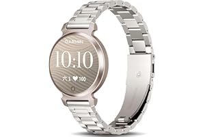 Metal Band Compatible with Garmin Lily 2 Active, 14mm Stainless Steel Bracelet Strap Adjustable Wristband Quick Release Repla