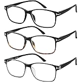 Success Eyewear Reading Glasses 3 Pair Stylish Quality Readers Spring Hinge Glasses for Reading for Men and Women