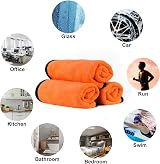 URAQT Microfiber Cloths 6 Pack Car Cleaning 60x40cm Orange Grey 400gsm view 7