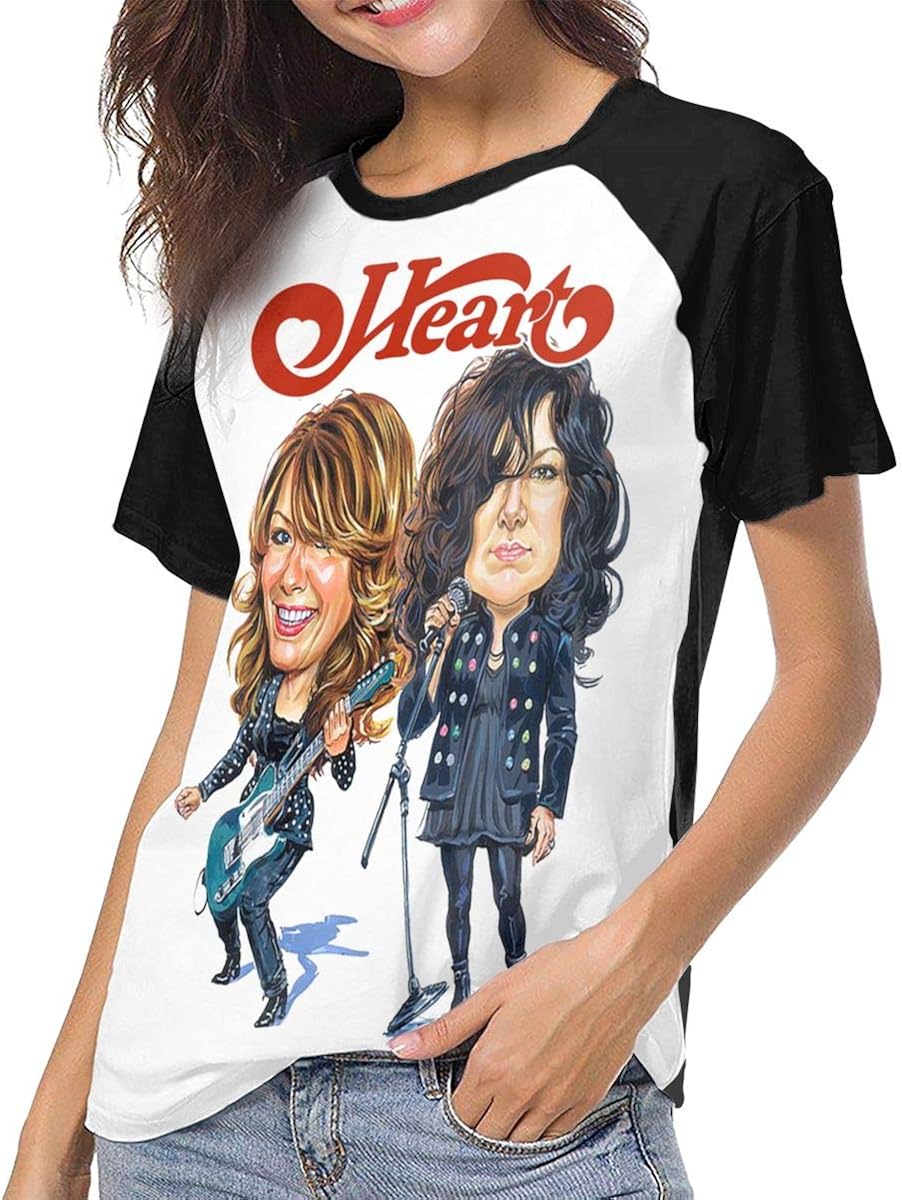 Heart Rock Band Fashion Women Short Sleeves T Shirt Comfort Round Neck Tops Clothing